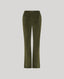 Wellington Corduroy Fit Flare Trousers In Dark Green Olive