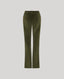 Wellington Corduroy Fit Flare Trousers In Dark Green Olive