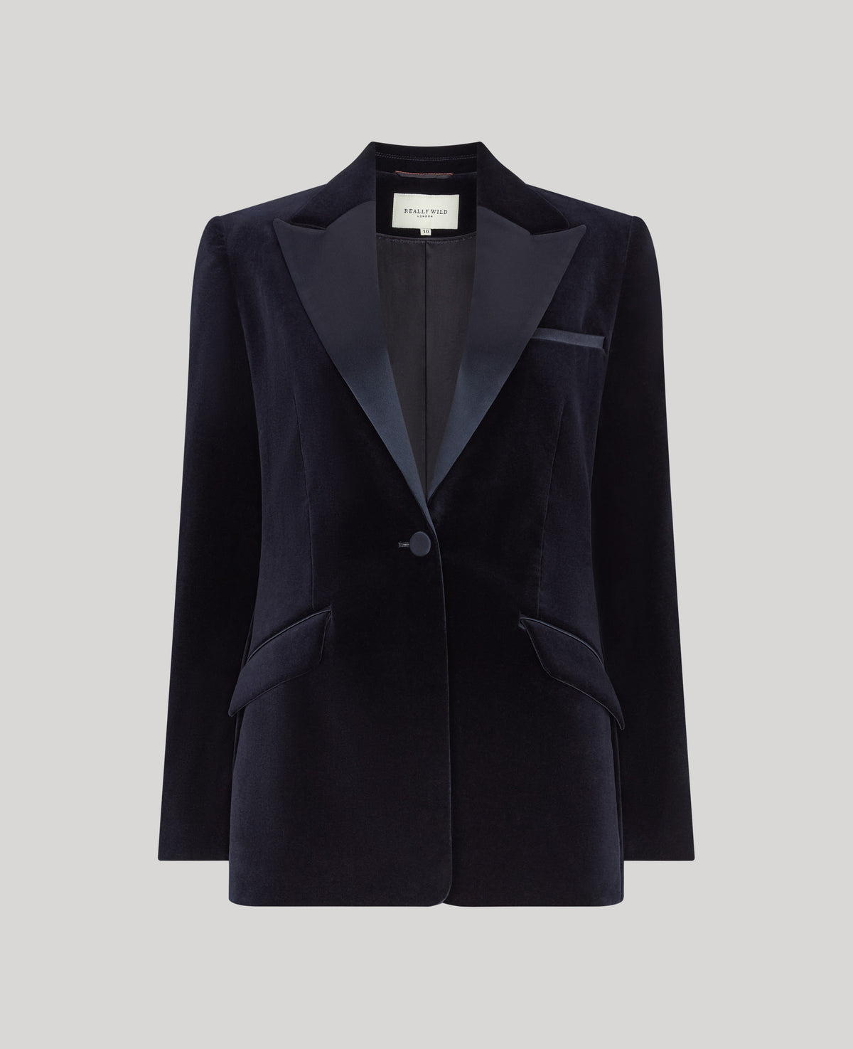 Mayfair Velvet Tuxedo Jacket - Midnight Blue | Really Wild
