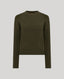 Kinalba Lambswool Ribbed Round Neck Sweater with Alcantara Patches