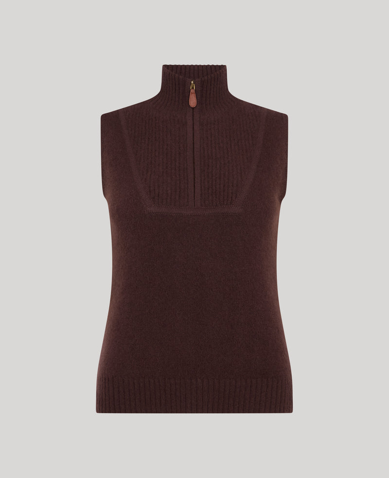 Madeline Cashmere Zip Up Tank