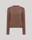 Lambswool Ribbed Round Neck Sweater with Alcantara Patches