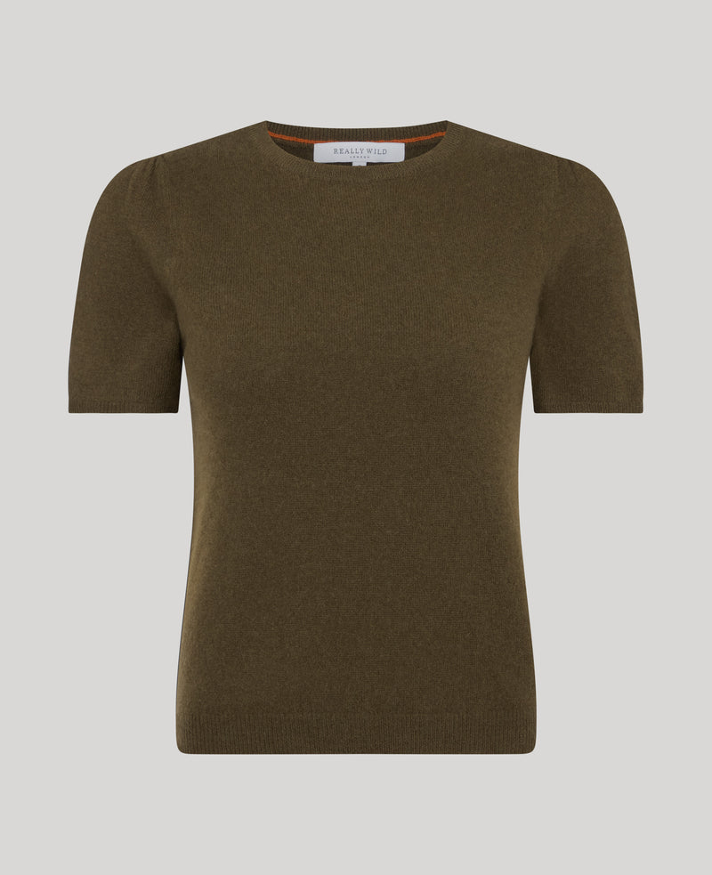 Madeline Cashmere Short Puff Sleeve Sweater
