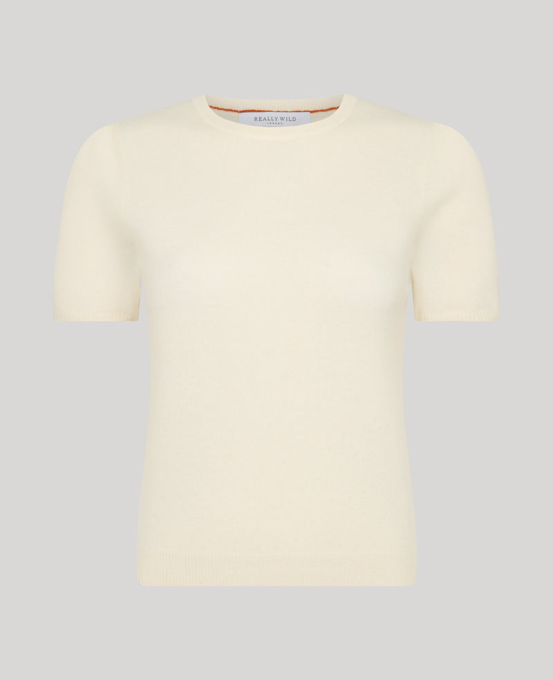 Madeline Cashmere Short Puff Sleeve Sweater