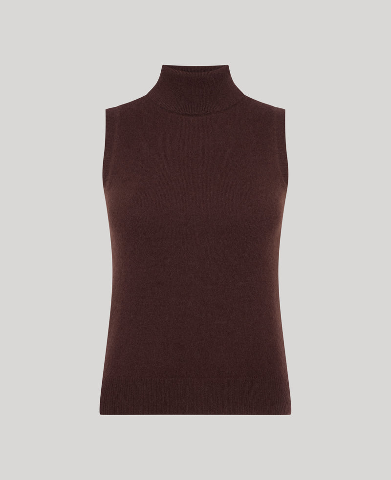 Madeline Cashmere Roll Neck Tank