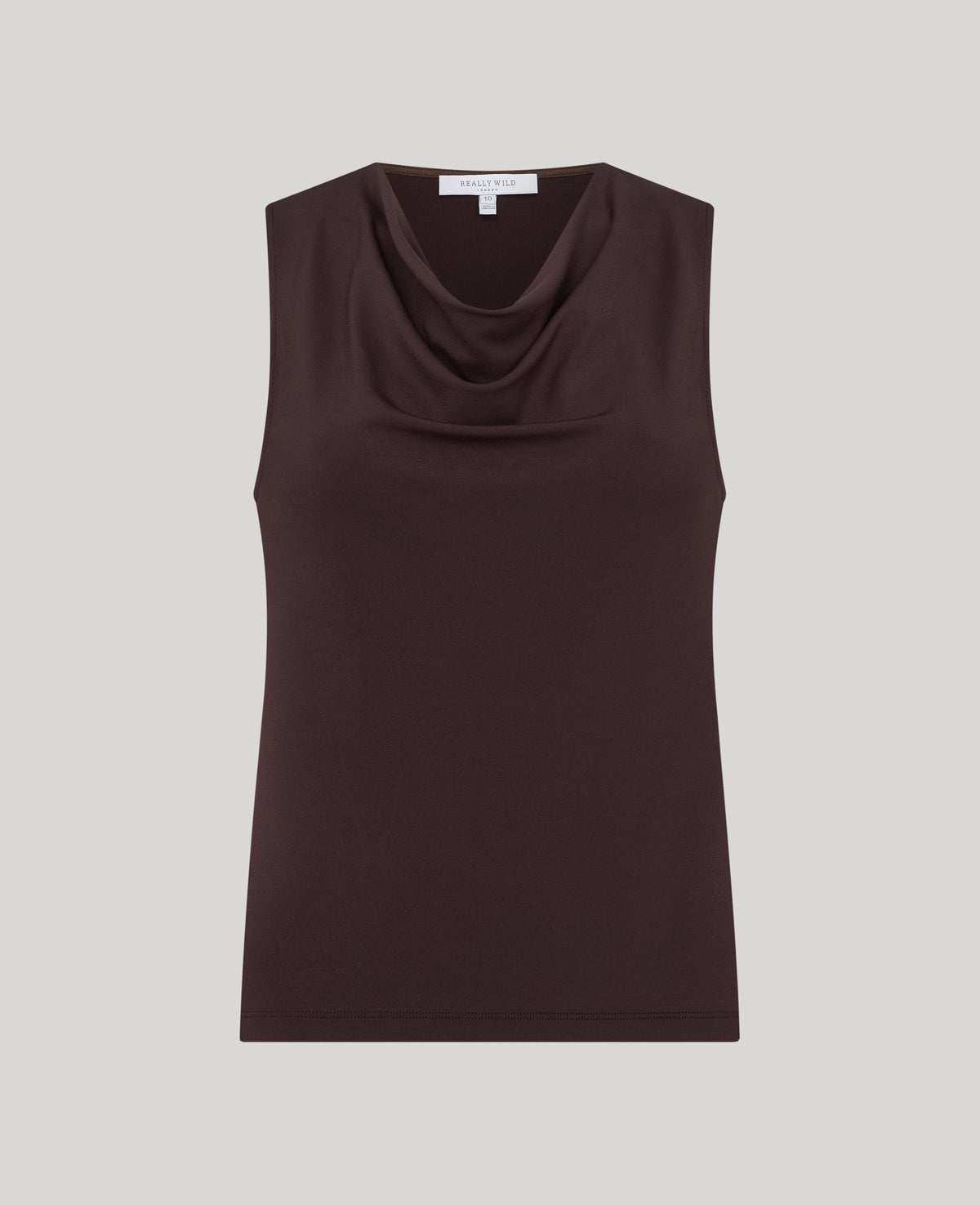 Eton Jersey Sleeveless Cowl Neck Blouse