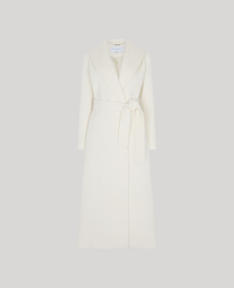 Bianca Merino Wool Long Slim Wrap Coat