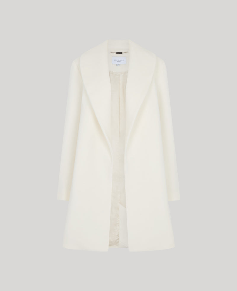 Bianca Merino Wool Mid Length Slim Wrap Coat