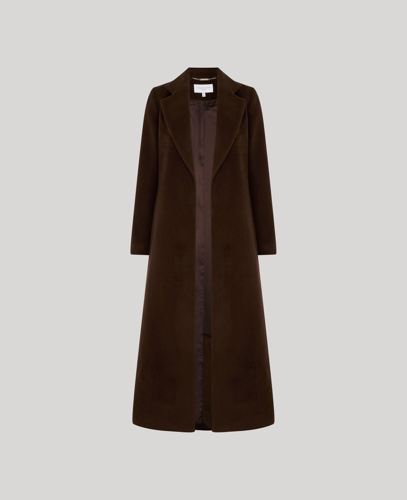 Bianca Merino Wool Long Slim Wrap Coat