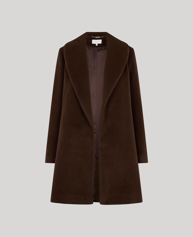 Bianca Merino Wool Mid Length Slim Wrap Coat