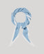 Light blue scarf with white accents on a light gray background