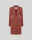Cotton Coat in Salmon Pink Herringbone 
