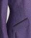Close-up on trim detail on pocket of Barnsley Merino Wool Jacket in Purple 