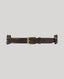 Front of chocolate brown leather belt 