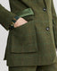 Close-up pocket on Blenheim Tweed Country Jacket in Moss Green Check 