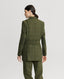 Back of Model wearing Blenheim Tweed Country Jacket in Moss Green Check 
