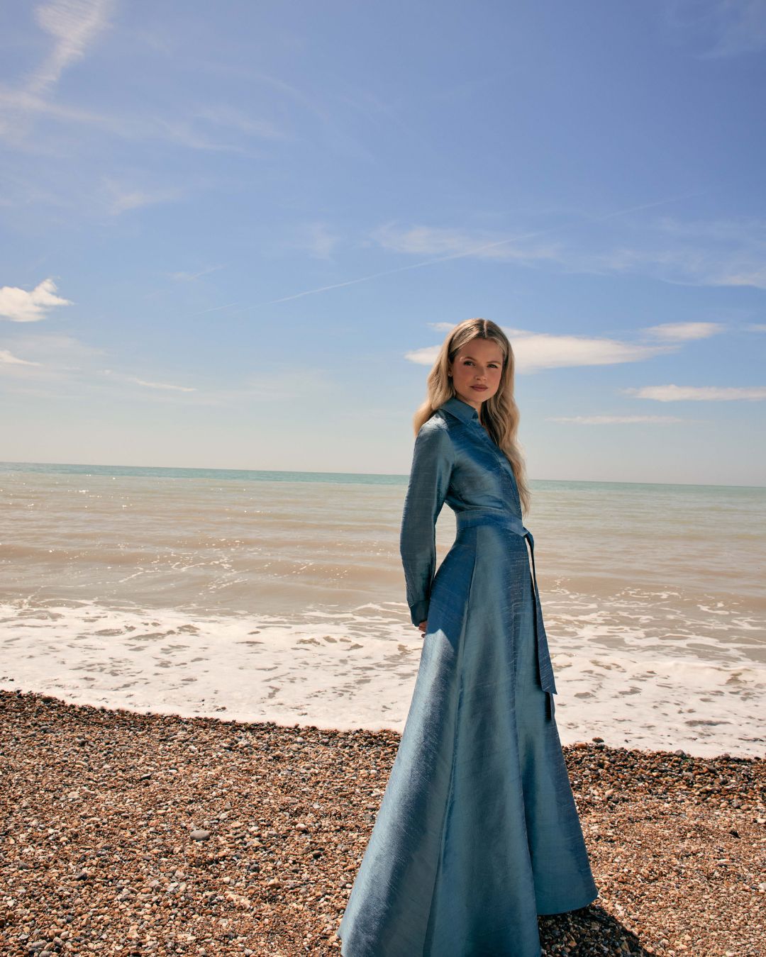 Women's - Maria Open Neck Gown - Cornflower Blue - Really Wild Clothing