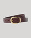 Brown Leather Belt with Gold Buckle