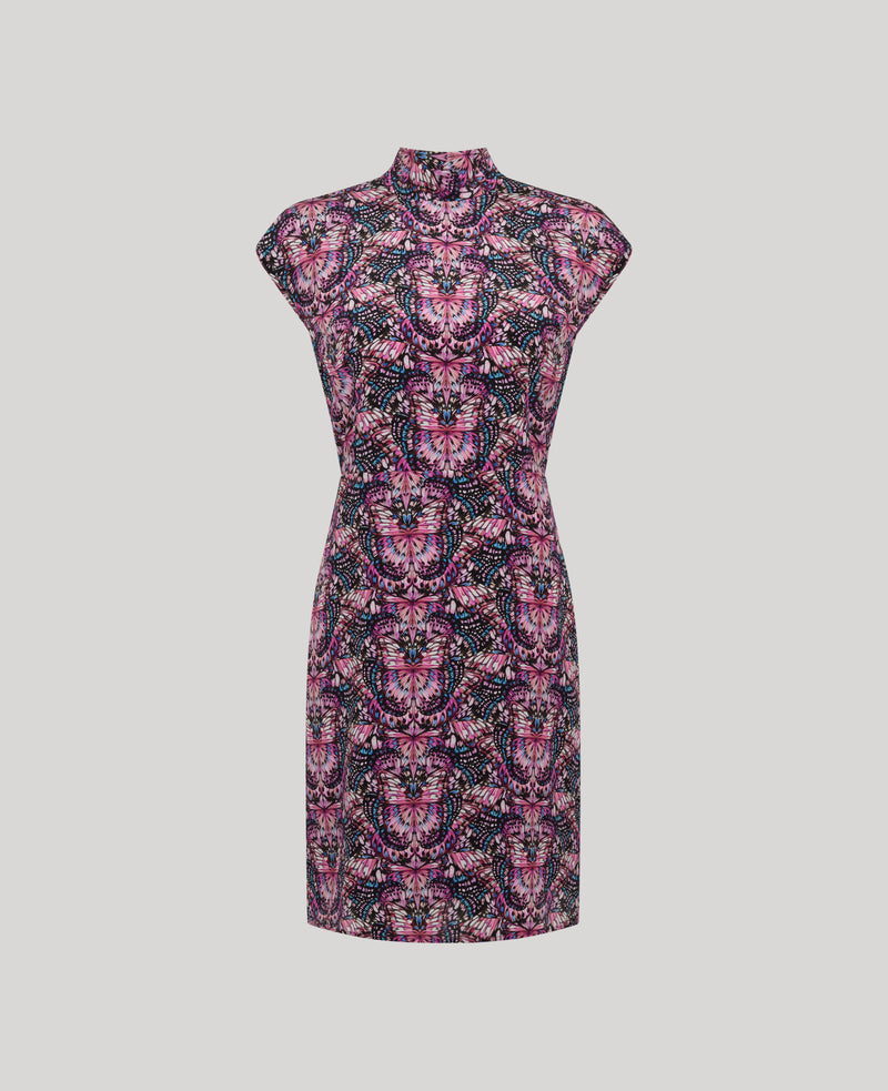 Thalia Tie Neck Silk Dress