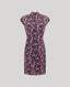 Pink butterfly print midi dress with neck tie feature 