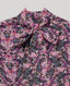 Close-up on Pink butterfly print midi dress with neck tie feature 