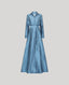 Blue dress on a light gray background