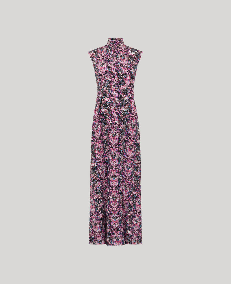 Thalia Tie Neck Silk Dress