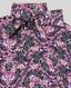 Fabric with pink and black butterfly pattern on a light gray background