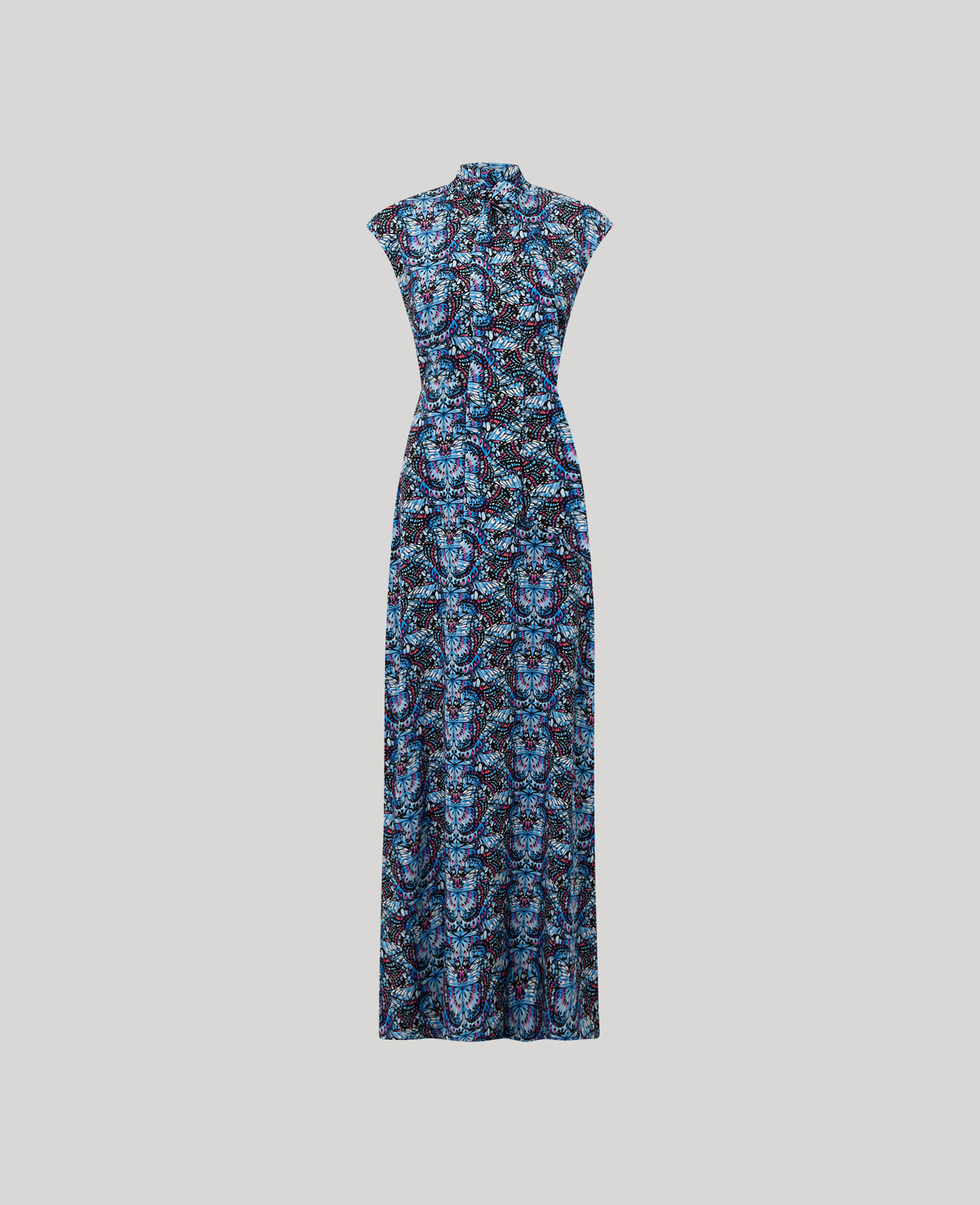Thalia Tie Neck Dress - Blue Butterfly | Really Wild