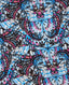 Butterfly pattern fabric with blue, pink, and black colors.
