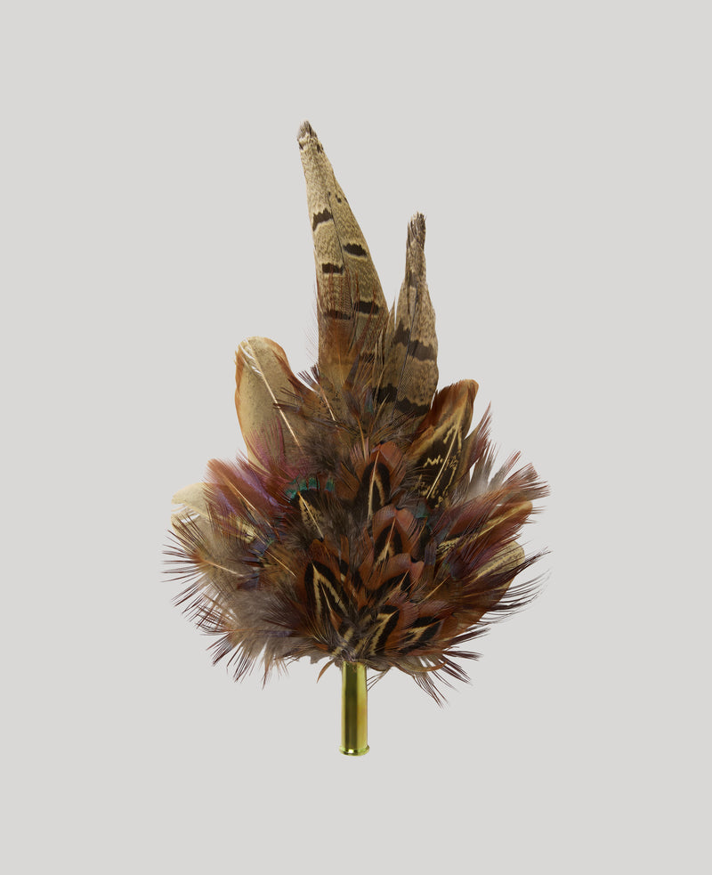 Small Feather Pin - Brass