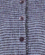 Close-up of a textured fabric and covered buttons on a boucle jacket 