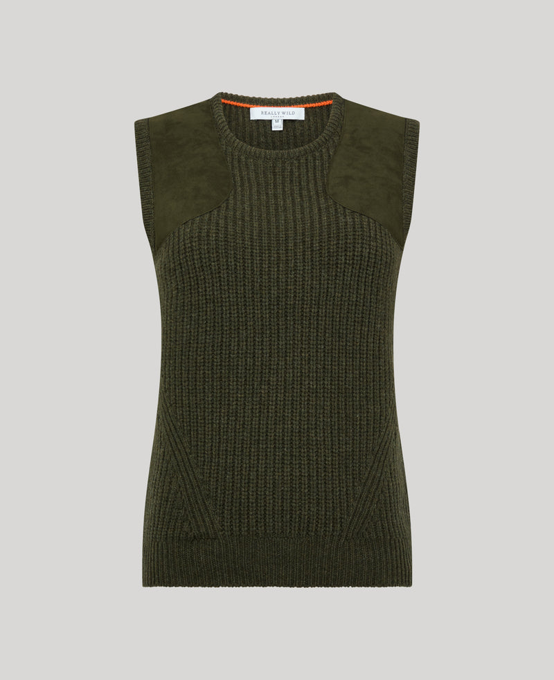 100% Lambswool Ribbed Round Neck Tank