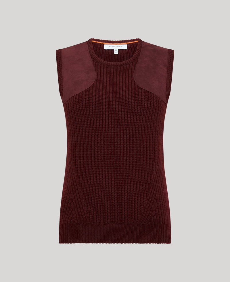 100% Lambswool Ribbed Round Neck Tank