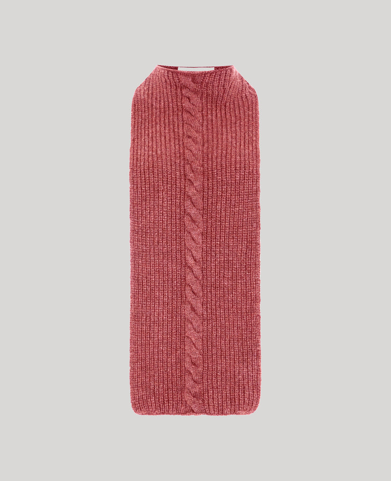 Lambswool Cable Knit Neck Warmer with Buttons