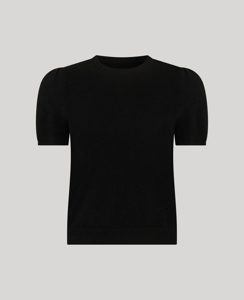 Madeline Cashmere Short Puff Sleeve Sweater