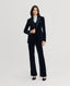 Model wearing the Mayfair Velvet Waistcoat in Midnight Navy Blue with velvet trousers and jacket 