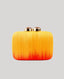 Michael clutch bag in orange ombre with sakura agate stones closure in 18K gold-plated brass setting
