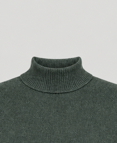 Mens Cashmere Jumper Green Collar