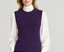 Model wearing Highgrove Recycled Cashmere Round Neck Tank in Violet Purple