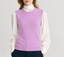 Model wearing Highgrove Recycled Cashmere Round Neck Tank in Lilac Purple