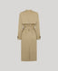 Back of Trench coat in classic beige colour showing the traditional trench detail 