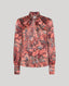 Peacock Silk Fixed Tie Neck Blouse