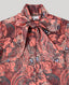 Peacock Silk Fixed Tie Neck Blouse