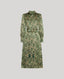 Oak Print Silk Shirt Dress With Tassel