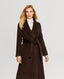 Bianca Merino Wool Long Slim Wrap Coat