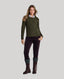 Kinalba Lambswool Ribbed Round Neck Sweater with Alcantara Patches