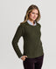 Kinalba Lambswool Ribbed Round Neck Sweater with Alcantara Patches