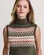 Fairisle Cashmere Roll Neck Tank