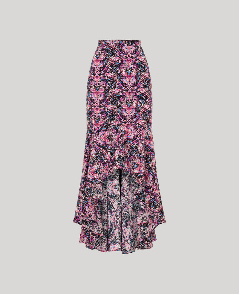 Thalia Silk Fishtail Skirt